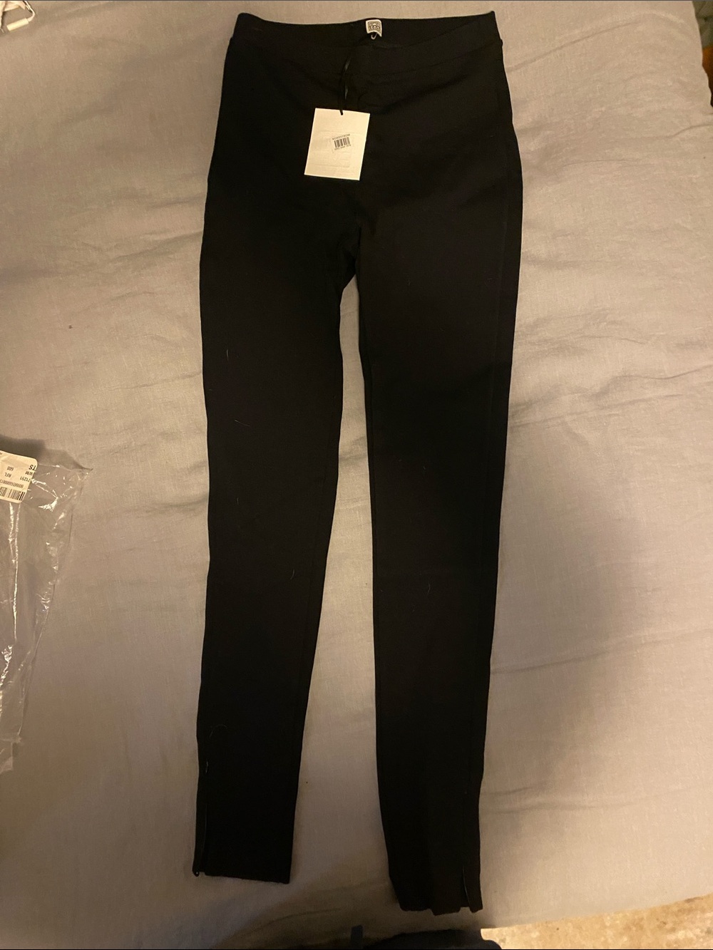 Toteme Black Leggings with Front Tag - Stretchy Slim Fit